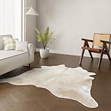 Wildlife Design Kuhfell Teppich Echtfell Sandfarben XL 230x210 cm Wohnzimmer...