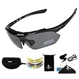 FREE SOLDIER Sportbrille Polaroid Sonnenbrille Herren Fahrradbrille 5 in 1...