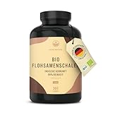 Bio Flohsamenschalen - 360 vegane Kapseln (750mg) - Herkunft: Indien - 4500mg...