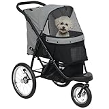 PawHut Hundewagen Jogger Hundebuggy klappbar für kleine Hunde & Katzen bis 10...