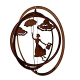 Windspiel schwebende Mary - hängende Gartendeko aus Metall in Edelrostoptik...