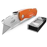 Presch Teppichmesser Profi - Faltbares Cuttermesser Metall Extra Scharf mit 10...