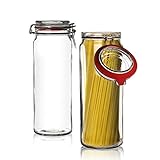 BigDean 3er Set Vorratsgläser 2160ml - Einmachgläser Spaghetti Glas mit Deckel...