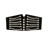 TTPSRY Damen Gürtel Breiter Elastischer PU Leder Schmetterlingskette Nieten...