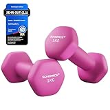 SONGMICS Hanteln, 2er Set, 2 x 1 kg, Hantelset, Kurzhanteln, Hexagon,...