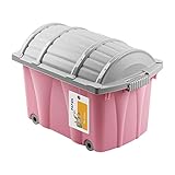 PAFEN Piraten Spielzeugkiste 49l mit Rollen - Schatzkiste 58 x 38,5 x 37,5cm -...