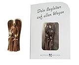 Schutzengel mit zwei Kindern Handschmeichler aus Bronze, Höhe 5,5 cm