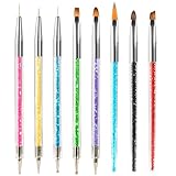 8 Stück Nagel Pinsel, Nagelkunstpinsel Pinsel Set, Pinsel für Nägel mit...