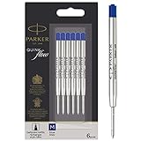 Parker Ballpoint Pen Refills | Medium Point | Blue QUINKflow Ink | 6 Count Value...