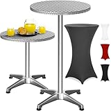Casaria® 2in1 Stehtisch mit Husse Höhenverstellbar 70 cm / 115 cm Hoch...