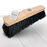 ORGAFLIX Besen ohne Stiel mit weichen Borsten 28cm, rostfreies Metallgewinde...