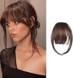 FFWTPY Haarschmuck Bangs Clip Remy Echthaar Fringe mit Schläfen One Piece...