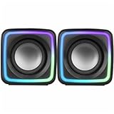 Mars Gaming MSCUBE, Kompakte 8W Gaming-Lautsprecher, Raumklang-DSP-Sound, RGB...