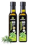 Kräuterland Bio Hanföl 2X250ml (500ml), Hanfsamenöl kaltgepresst, naturrein...