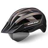 KINGLEAD Fahrradhelm für Erwachsene Herren Damen mit USB-aufladbare LED-Licht,...