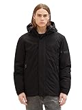 TOM TAILOR Denim Herren 1037391 Technical Winterjacke mit Kapuze, 29999-Black,...