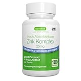 Zink Chelat 25mg, Zinktabletten hochdosiert mit Kupfer, Bisglycinat & Picolinate...