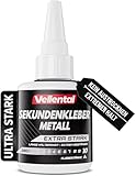 Sekundenkleber Metall extra stark 30g - Metallkleber wasserfest, hitzebeständig...