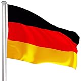 BRUBAKER Aluminium Fahnenmast Flaggenmast 6 m inklusive Deutschland Flagge 150 x...