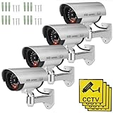 TronicXL 4 Stück Dummy Cam I Kameraattrappe Überwachungskamera Attrappe CCTV...