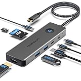 USB C HUB, 8-in-1 USB C HDMI HUB mit 2*USB-A 3.0, 2*USB-C 3.0-Daten Port, 4K...