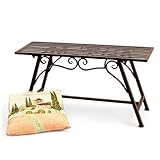 San Marco Gartenbank Wetterfest Metall - 83 cm Sitzbank mit Ornamenten Cucciu S...