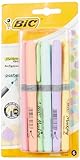 BIC Highlighter Grip Pastellmarker mit abgeschrägter Spitze, mehrfarbig, 1...