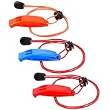 Larrel 3 Stück Notfallpfeife, Sicherheitspfeifen signalpfeife mit Lanyard für...