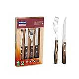 Tramontina CHURRASCO Steakbesteck, Pizzabesteck, Set 4-teilig, mit 2...