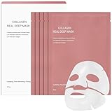 Bio Collagen Mask Korean, 5Pcs Bio Collagen Maske Overnight, Hydratisierende...