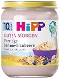 HiPP Bio Guten Morgen Porridge Banane-Blaubeere (6 x 160g), ab 10. Monat, ohne...