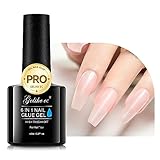 Gelike ec Nagelkleber Für Kunstnägel,6 in 1Sheer Baby Pink Extra Stark Nail...