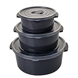 Mikrowellengeschirr Set 3-teilig mit Deckel, Dampfregelventil und Griff -...