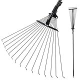 Mitclear Garten Laubrechen mit Teleskopstiel (180cm), 18-63cm Verstellbar...