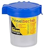 Idena 623031 - Pinselbecher mit verschließbarem Deckel, Kunststoff, blau, 1...