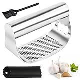Knoblauchpresse, Knoblauchschneider, Knoblauchpresse Wippe Edelstahl, Kochgerät...