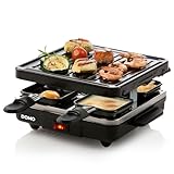 Domo DO9147G Raclette-Grill 'Just US' -4 P-600 W, Metall, 1 Liter, schwarz