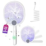 WOCVRYY Elektrische Fliegenklatsche 4000V 1800mAh 3 in 1 Automatische...