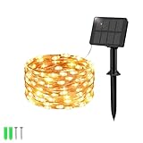 Etopgo Solar Lichterkette Aussen 5M 50 LED Lichterkette Außen Solar 8 Modus...