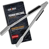 Grillfürst Premium Edelstahl Grillzange - BBQ Grillzange mit Spatelkopf -...