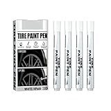 Thoquene 4 Stücke Reifenstift Weiß Wasserfest, Auto Reifenmarkierstift,...