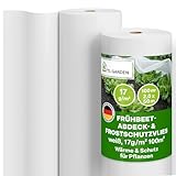 TTL Garden Frühbeetvlies 17g/m² 100m² 2m x 50m weiß auf Rolle - Abdeckvlies...