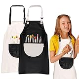 2pcs Malkittel Kinder Mädchen Jungen, 60*45cm Malschürze Kinder Schule Ab 6...