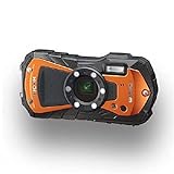 Ricoh WG-80 Orange Wasserdichte Digitalkamera - stoßsicher frostsicher...