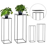VINCIGANT 2er Set Blumenständer Metall Schwarz, 69cm und 79cm Hoch...