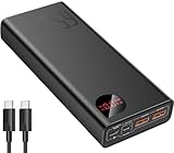 Baseus Powerbank, 65W Power Bank 20000mAh, Laptop Powerbank PD QC 3+, Externe...