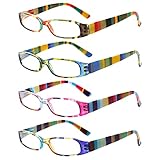 COJWIS 4 Pack Damen Lesebrille Mit Schönes Muster Brille Federscharnierleser...