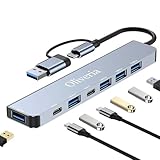 USB C Hub 3.0, 7 in 2 USB Hub 3.0 Multiport Adapter mit USB 3.0, USB 2.0 Ports,...