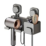 Föhn Halterung, Fönhalter Ohne Bohren mit Kabelhalter und Aufbewahrung,...