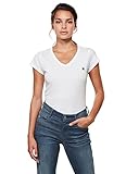 G-STAR RAW Damen Slim V T Wmn Ss Tops, Blanco, Small